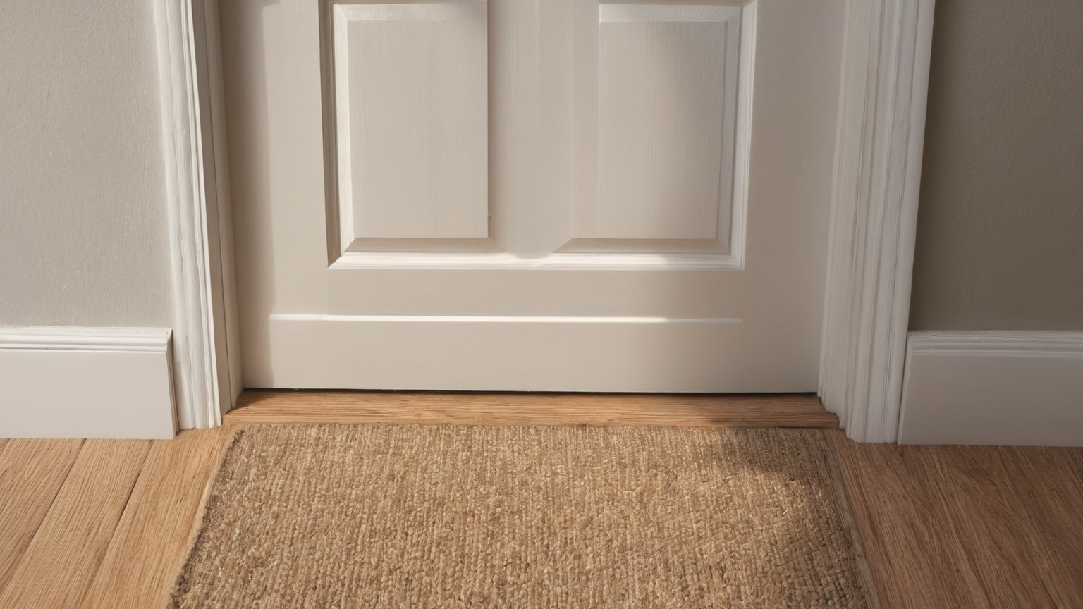 Closed door with reduced light gap